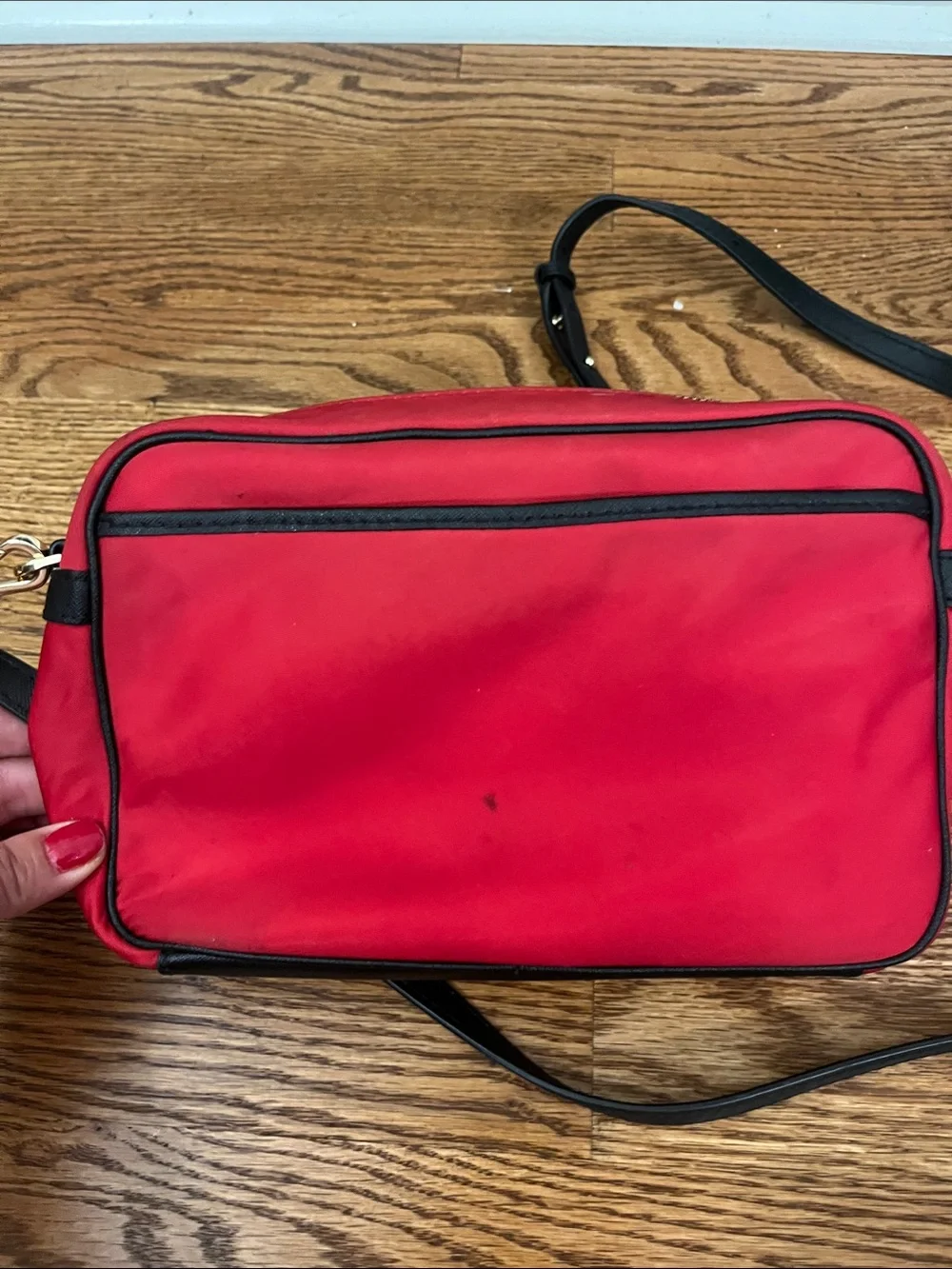 Michael Kors Jet Set Charm Nylon Red Crossbody Bag
